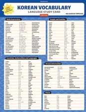 Korean Vocabulary Language Study Card by Woojoo Kim (Cards) Foreign Language Cards price