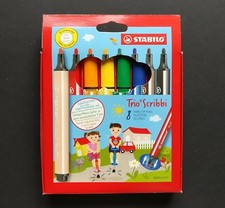 🔝 STABILO Scribbi Trio 8er Kartonetui Filzstift Set felt tip pen 8 colours NEU Felt-tip Stift price