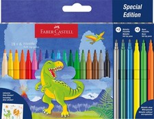 FABER-CASTELL 554222 - Dino Felt Pen Set, 24 Felt Tip Pens in Standard and Paste Felt-tip Stift price
