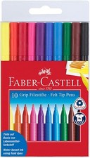 Faber Castell Felt Tip Pens Filzstifte Grip Colour Marker 10er Etui Felt-tip Stift price