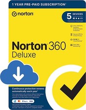 Norton 360 Deluxe 2026 Antivirus 5 Geräte 1 Jahr + VPN - EMAIL Versand EU & UK Commercial Software price