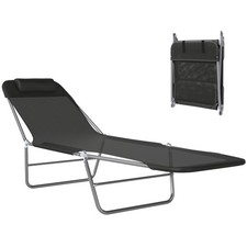 Outsunny verstellbare Sonnenliege Gartenliege Liege Relax Camping schwarz Sun Lounger price