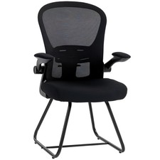 HOMCOM Konferenzstuhl, Empfangsbürostuhl mit hochklappbarer Armlehne Conference Chair price