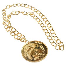 GOLDENES MEDAILLON RAPPER HALSKETTE 70ER JAHRE DISCO KOSTÜM ACCESSOIRE Costume Necklace price