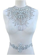 Halskette Abend Tanz Kleid Applikation Strass Kostüm Kleid Gürtel Motiv 1Set Costume Necklace price