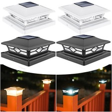 2 Stk Solar Säulenleuchte Pfostenkappen LED-Zaun Straßenlampe Auβen Garten Licht Garten Zubehör price