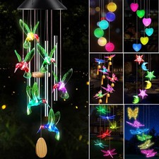Windspiele für Draußen LED Schmetterling Solar Gartenlampe Hängeleuchte Deko DE Garten Zubehör price