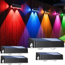 2/4x Solarlampen Solar LED Wandleuchte RGB Solarleuchten für Außen Garten 4Modus Garten Zubehör price