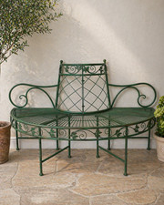 Garten Baumbank halbrund Metall grün Möbel Park Nostalgie Garten Baum Garten Bench price