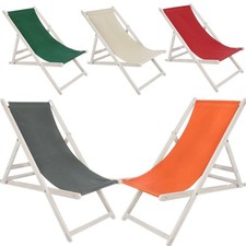 Strandliege Liegestuhl Weiß Klappbar Gartenliege Sonnenliege Holz Strandstuhl Garten Armchair price