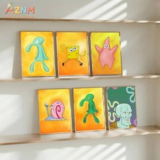 SpongeBob Leinwand-Wandbild, Cartoon Poster für Kinderzimmer & Wohnzimmer Leinwandbild price