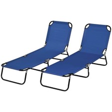 Klappbare Sonnenliegen 2er Set, Outdoor-Tagesbett mit Rückenlehne, Stahlliege Garten Daybed price