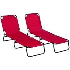 Klappbare Sonnenliegen 2er Set, Outdoor Tagesbett mit 5-fach verstellbarer Rückenlehne Garten Daybed price