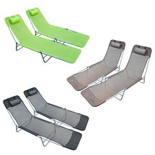 2 Stück Gartenliege Liege Tagesbett Stuhl verstellbare Rückenlehne Terrasse Wohnmöbel Garten Daybed price