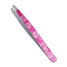 Augenbrauenpinzette Profi Schräghaarentferner Salon Qualität Rosa Blüten Tweezers price
