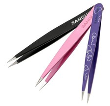 Haarpinzette Profi Augenbrauen Haarpinzette alle Farben spitz schräge Spitze Tweezers price