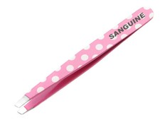 Neu Salon Haarentfernung Pinzette schräge Spitze rosa Polka mit Sicherheitsspitze Abdeckung Tweezers price