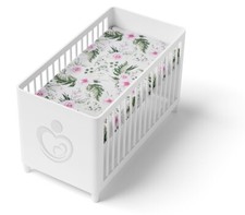 100% BAUMWOLLE BABYBETT SPANNBETTLAKEN PASSEND JUNIORBETT 160x80cm Garten Blumen Baby-Bed price