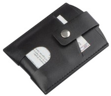 RFID KREDITKARTENETUI ECHT LEDER SCHWARZ Clip Etui kompakt Herren Damen Damen-Card Holder price