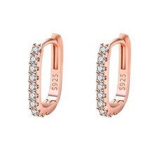 925 Sterling Silber Kristall Creolen 1,4 cm Rund Kreis Huggie Damen Fein Gold Earrings price