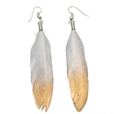 Feder Ohrringe Boho Earring Vintage Ohrhänger Indianer Look Hippie Gold Earrings price