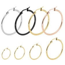 PAAR 10MM - 70MM EDELSTAHL OHRRINGE CREOLEN GOLD SILBER OHR HOOP EARRING OHRRING Gold Earrings price
