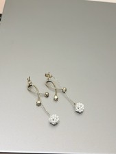 Ohrhänger goldfarben mit weißen Perlenkugel Gold Earrings price