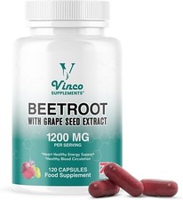 Rote Beete Extrakt Kapseln Super Strength 1200mg, 100% Natur 120 Vegane Kapseln Strength und Performance Produkte price