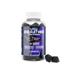 Shilajit Max Strength Gummis Ahwagandha, VIT B6 mit Holunderbeerenbe 08.26 NEU Strength und Performance Produkte price