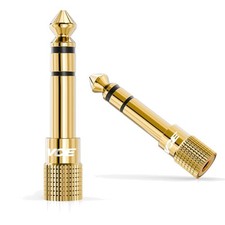 Kabeladapter 2er Set Gold 6.35mm auf 3.5mm Stereo Jack Adapter Audio Zubehör Headphone Zubehör price
