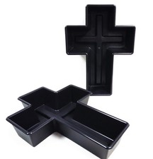 Friedhof Grab Pflanzschale Kreuz Kunststoff Anthrazit 20x28x6cm Gartenbedarf Garten Bedarf price