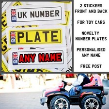 2 personalisierte individuelle Kinder Kinder Spielzeug Auto Nummernschilder beliebiger Name Reg Vinyl Children's Toy price