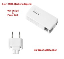 Wall Charger USB 2in-1 Power Bank Stromadapter Ladegerät Handy Tablet #T-18 Tablet Charger price