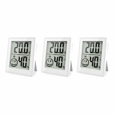 3x Digital Mini Hygrometer Thermometer mit Smiley-Komfortanzeige weiß Thermometers price