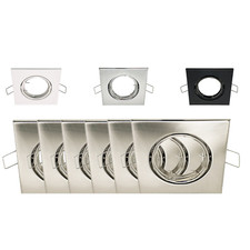 LED Einbaustrahler Rahmen GU10 Fassung 6er Pack Set 230V Eckig schwenkbar EDO Einbau-Sets price
