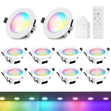 LED Einbauspots RGBCW 9W WLAN Bluetooth dimmbar Set mit Fernbedienung & Smart Br Einbau-Sets price