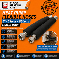 FHK WÄRMEPUMPE FLEXSCHLÄUCHE 1"-28mm x 500mm SCHWENKBARE ASCHE LUFTQUELLE (PAAR) Heat Pump price