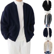 Männlich Strickjacke Mantel Reißverschluss Spitze Strickwaren Trichterhals Weich Herren-Pullover & Strickjacke & Knitwear price
