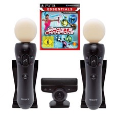 PlayStation 3 und 4 - 2 x Move Motion Controller + Kamera + Spiel - PS3 Twin SET PlayStation Controller und Zubehör price