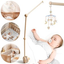 360° Baby Mobile Halterung Holz Drehbarer Halter für Babybett, Wickeltisch DE Baby-Laufstall & Cribs price
