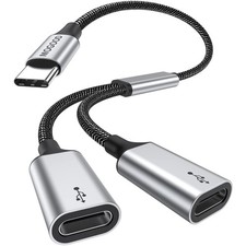 USB C Splitter Adapter Doppel USB C Buchse Kabel Laptop Zubehör Schwarz 1 Stück Laptop-Zubehör price