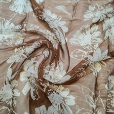 Crinkle Chiffon Stoff Blumen braun Kleid Schal 150 cm breit Polyester transparent Baby-Handschuhe & Schal price