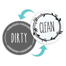 ``Round Magnetic Fridge Sticker Clean Dirty Instruction Dishwasher Sticker`` Dishwasher Sticker price