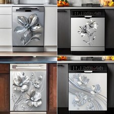 Silvery Floral Rhinestone Decal Kitchen Fridge Dishwasher Sticker Self-Adhesive Dishwasher Sticker price