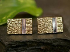 Original Vintage/Retro Eloxal Manschettenknöpfe Cufflinks Gold Silber Herren Cufflinks price