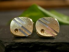 Echte Retro Eloxal Manschettenknöpfe Cufflinks Gold Silber Herren Punkt Streifen Cufflinks price