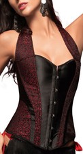 sexy Vollbrust Corsage Korsett Corset Shirt Top schwarz Dessous Weihnachten Corset price