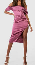 NP 45€ BOOHOO Satin Corset Damen Cocktail Party Kleid Gr. 42 UK16 rosa neu! Corset price
