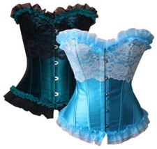 sexy Vollbrust Corsage Korsett Bustier Top Mieder Korsage Corset grün Corset price
