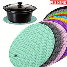 4 Stück Runde Silikon Untersetzer Matten Hitzebeständige Rutschfeste Hot Pot Pads für Küche Trivet price